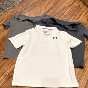 Under Armour Kids' Polo Set in White and Dark Gray